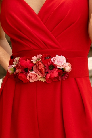 Red floral belt 