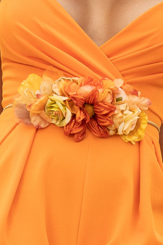 Orange floral belt 