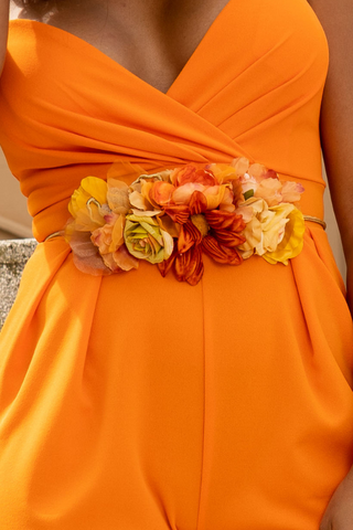 Orange floral belt 